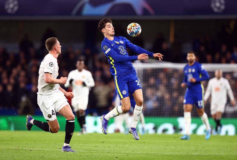 Fotografija: Kai Havertz, ki je odločil lanski finale lige prvakov, je Lillu že v osmi minuti zabil prvi gol. FOTO: David Klein/Reuters
