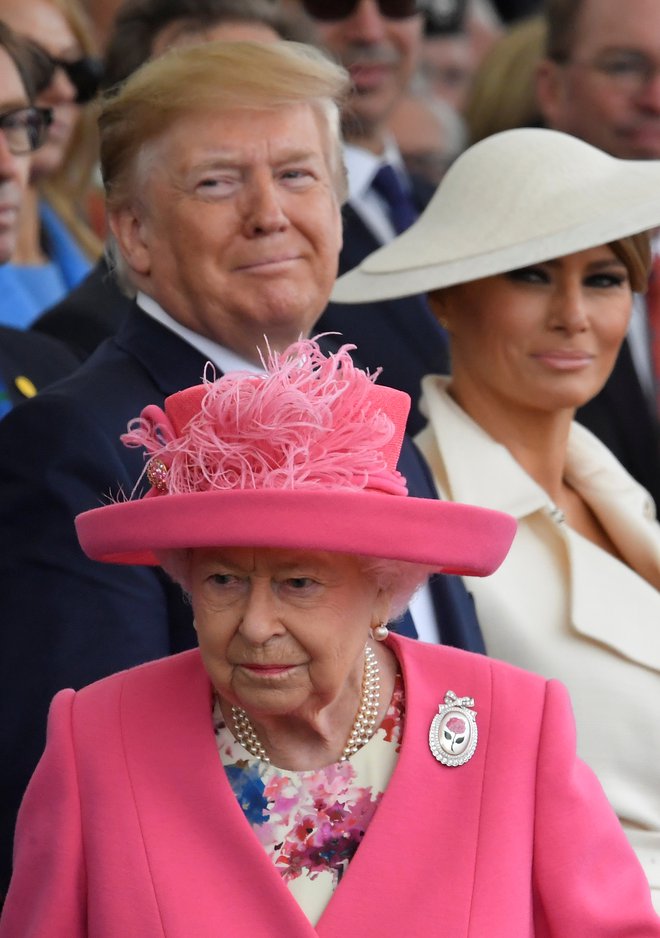 Princesa Anne se je med obiskom Trumpovih držala bolj ob strani. FOTO: Toby Melville/Reuters
