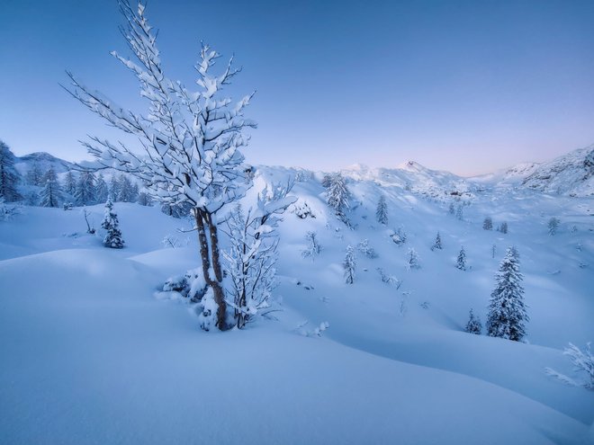 Modra spokojnost, pogled na Bogatin, FOTO: Jaka Ivančič
