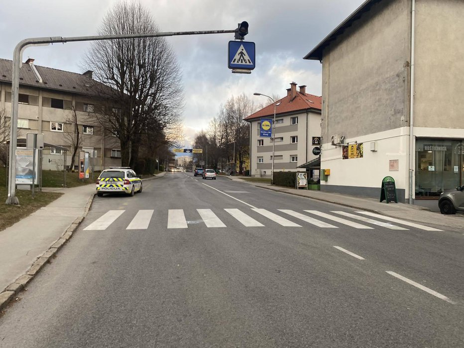 Fotografija: Prizorišče prometne nesreče. FOTO: PU Kranj
