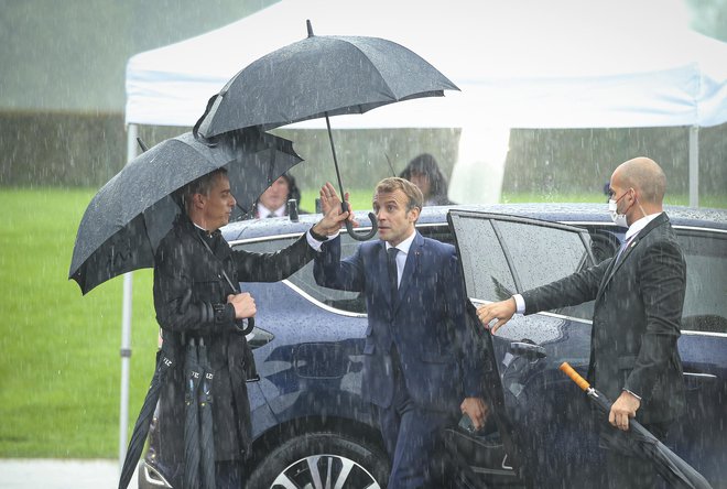 Francoski predsednik Macron. FOTO: Jože Suhadolnik/Delo
