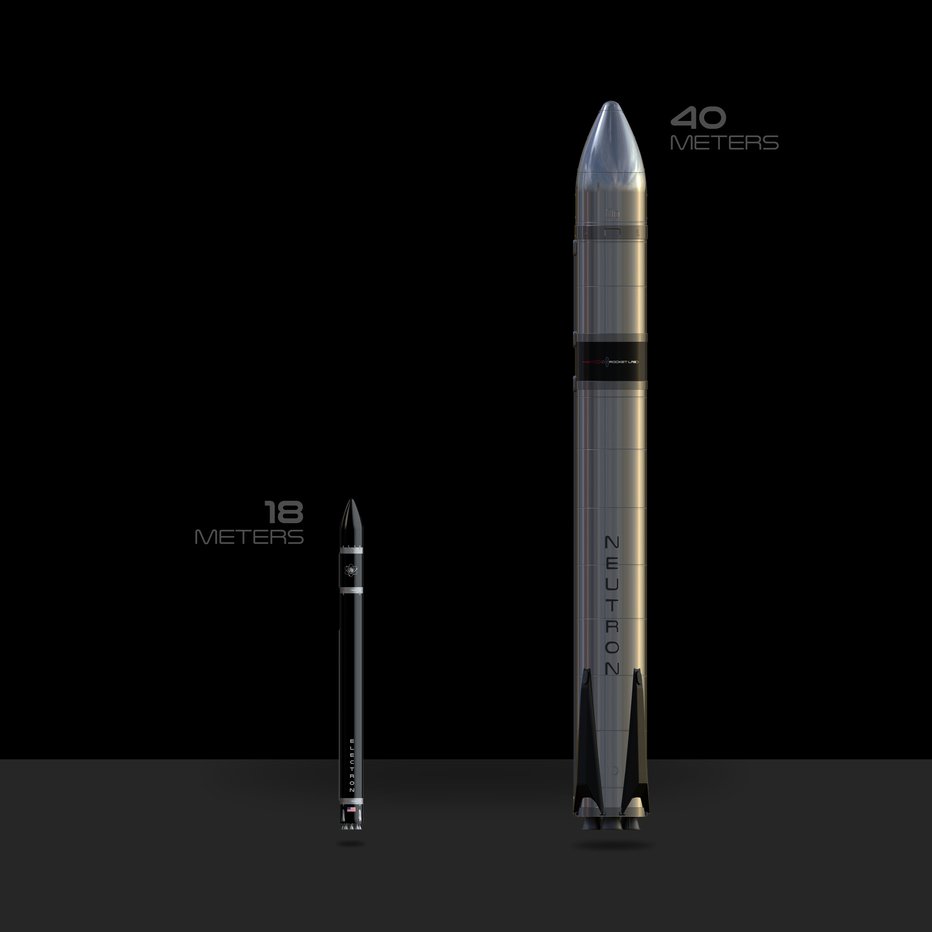 Fotografija: Neutron, nova raketa podjetja Rocket Lab, bo visok 40 metrov (več kot dvakrat več od electrona) in bo imel premer 4,5 metra, v nizko orbito pa bo lahko dostavil 8000 kilogramov tovora. FOTO: Rocket Lab