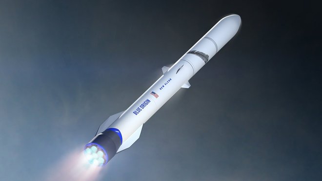 Raketa new glenn podjetja Blue Origin bo prava orjakinja, visoka bo skoraj sto metrov, v nizko orbito pa bo lahko dostavila kar 45 ton tovora. FOTO: Blue Origin