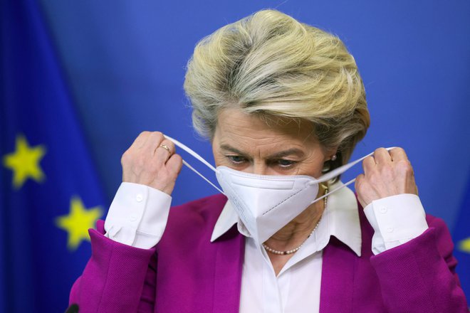 Ursula von der Leyen je poudarila, da je EU postala največji izvoznik cepiv proti covidu-19. FOTO: Yves Herman/AFP
