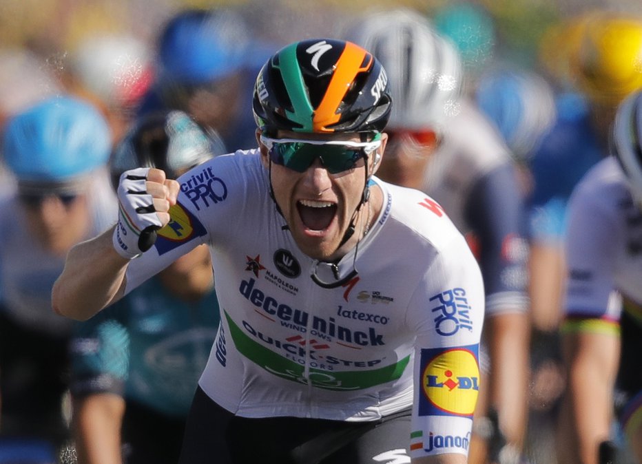 Fotografija: Zmagovalec 10. etape, Sam Bennett. FOTO: Christophe Ena Pool/Reuters