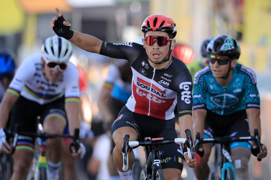 Fotografija: Caleb Ewan, drugič letos najhitrejši na dirki po Franciji. FOTO: Christophe Petit Tesson/AFP