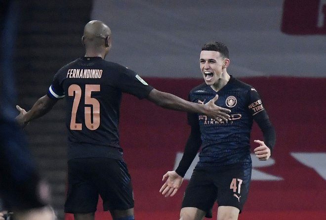 Phil Foden je bil strelec za City. FOTO: Toby Melville/Reuters