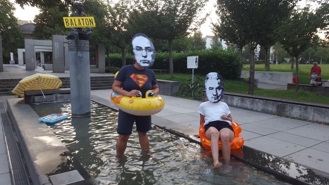 Aleš Hojs in Andrej Vizjak na Balatonu. FOTO: Borut Tavčar/Delo