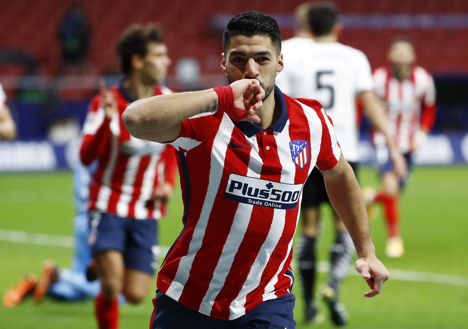 Fotografija: Luis Suarez je ponovno oživel v majici madridskega Atletica. FOTO: Foto Juan Medina/Reuters