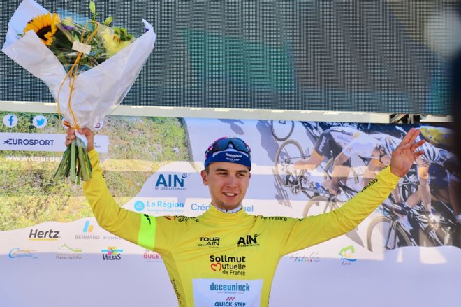 Andrea Bagioli se je veselil krstne zmage med profesionalci. FOTO: Elise Chauveau/Tour de l'Ain