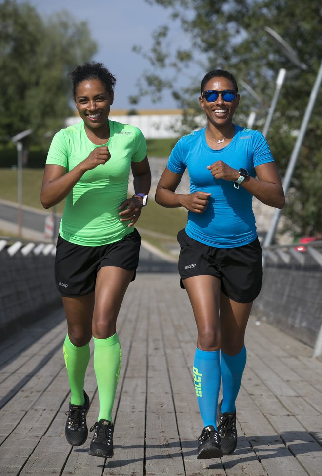 Sestri Irena in Leticia Yebuah pretečeta veliko maratonov.
