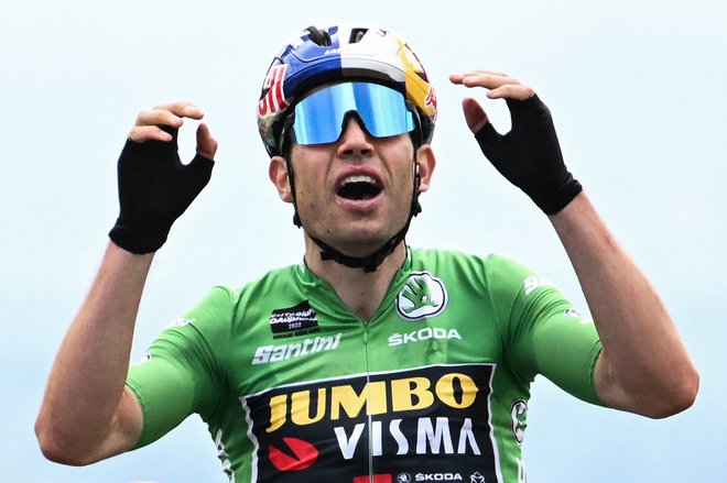 Wout Van Aert je bil v cilju razočaran. FOTO: Marco Bertorello/AFP
