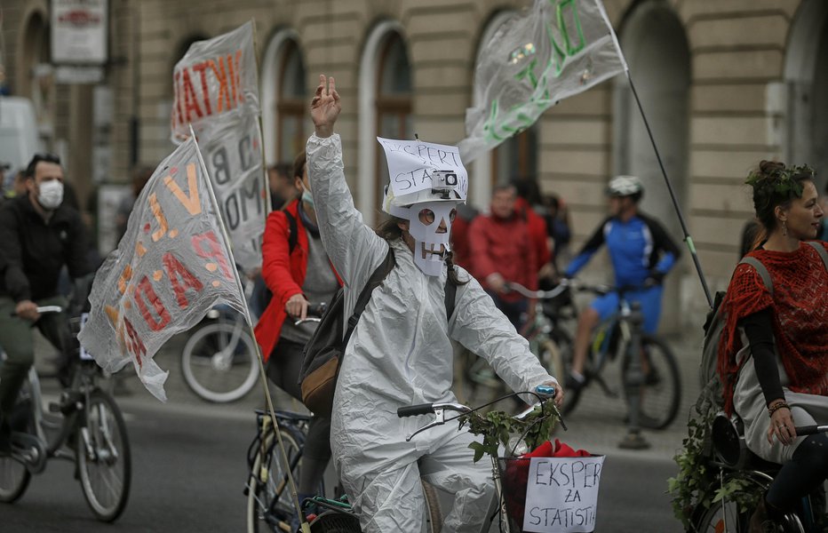 Fotografija: Protivladni kolesarski protesti v Ljubljani 29.05.2020 FOTO: Blaž Samec