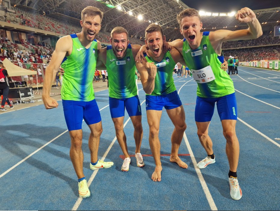 Fotografija: Moška štafeta 4 x 400 m je bila bronasta le kratek čas. FOTO: Facebook/OKS
