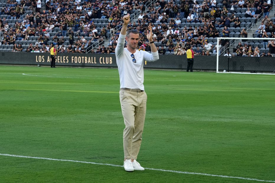 Fotografija: Gareth Bale je pozdravil navijače v Los Angelesu. FOTO: Kirby Lee, USA Today Sports
