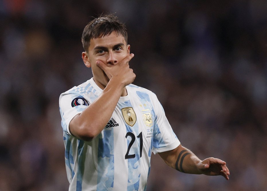 Fotografija: Na junijski prijateljski tekmi je Paul Dybala zabil tretji argetninski gol za zmago nad Italijani. FOTO: Andrew Couldridge/Reuters
