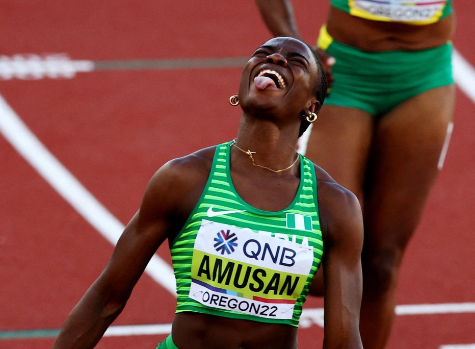 Fotografija: Tobi Amusan je nova nigerijska junakinja. FOTO: Mike Segar/Reuters
