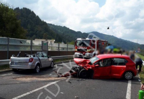 Fotografija: Huda nesreča na območju Škofje Loke. FOTO: PGD Škofja Loka
