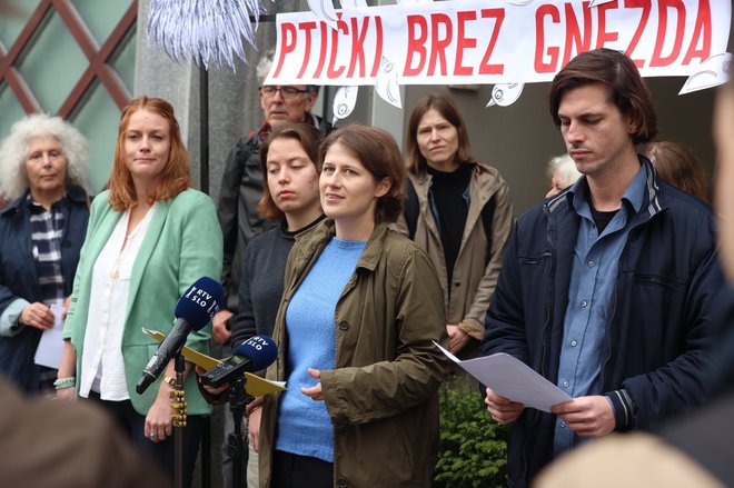 Nevladne organizacije pred vlado. FOTO: Črt Piksi
