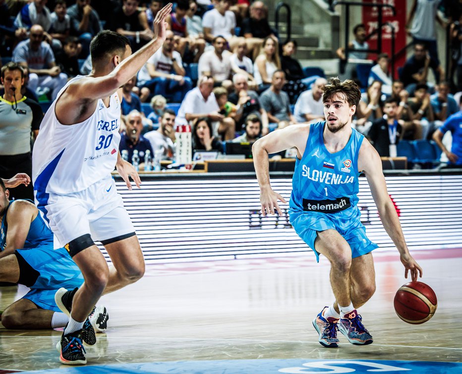 Fotografija: Urban Klavžar je uspešno debitiral v slovenski reprezentanci. FOTO: FIBA
