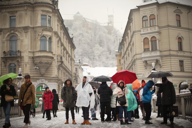 Tudi prestolnica lahko pričakuje sneg. FOTO: Jure Eržen
