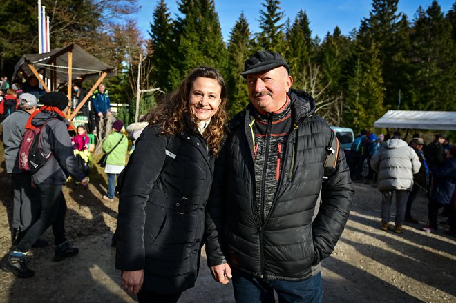 Potomca padlega borca Alfonza Šarha, Srečko Šarh in njegova hči Barbara
