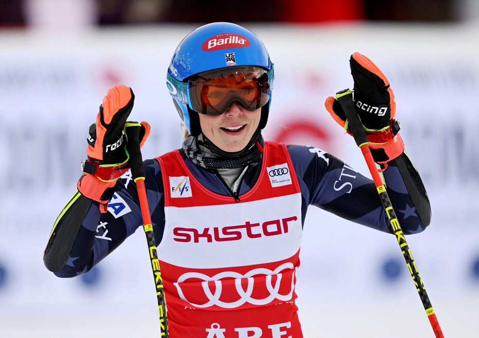 Fotografija: Mikaela Shiffrin je skočila povsem na vrh večne lestvice najboljših vseh časov. FOTO: Tt News Agency Via Reuters
