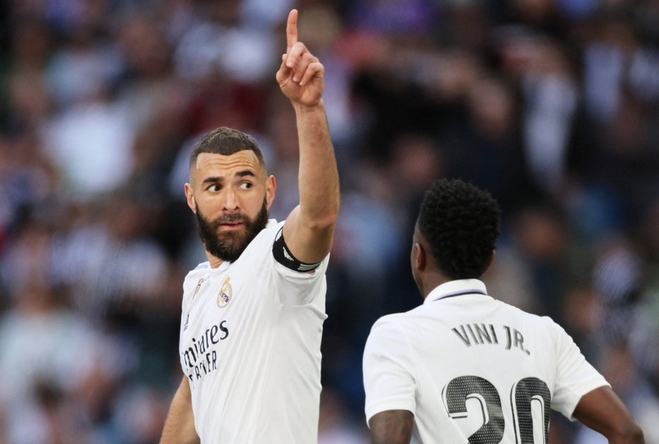 Fotografija: Karim Benzema je dosegel nov hat-trick v Španiji. FOTO: Isabel Infantes/Reuters