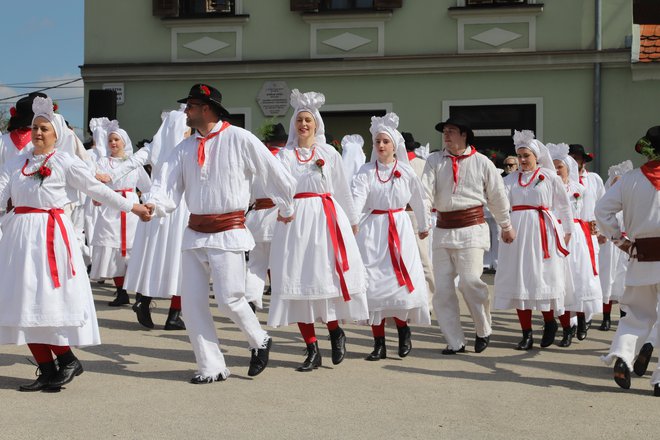 Odeti so v bele noše, ki so kot breze simbol Bele krajine.