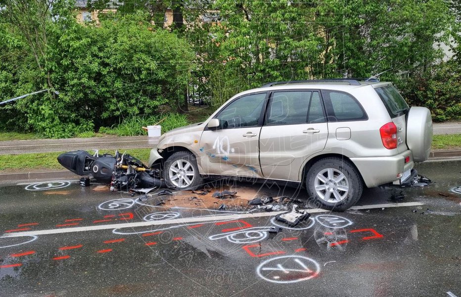 Fotografija: Motoristu ni bilo pomoči. Foto: PGD Ljutomer