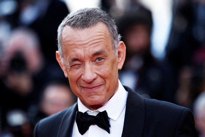 Hanks in Wilsonova sta se v Cannesu udeležila premiere filma Asteroid City. FOTO: Gonzalo Fuentes, Reuters