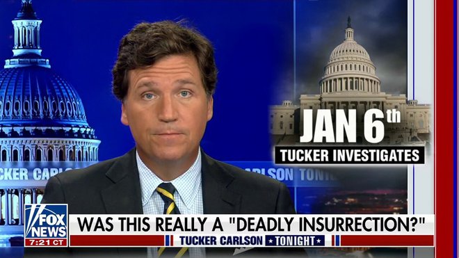 Zdaj že nekdanji voditelj Fox News in teoretik zarot Tucker Carlson FOTO: FOX NEWS