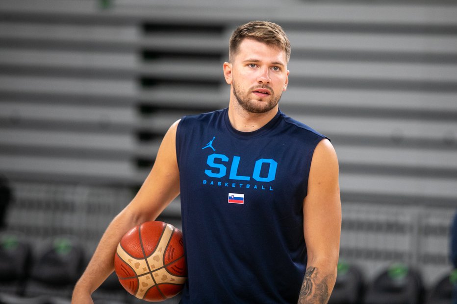 Fotografija: Luka Dončić na trening slovenske košarkarske reprezentance. FOTO: Voranc Vogel