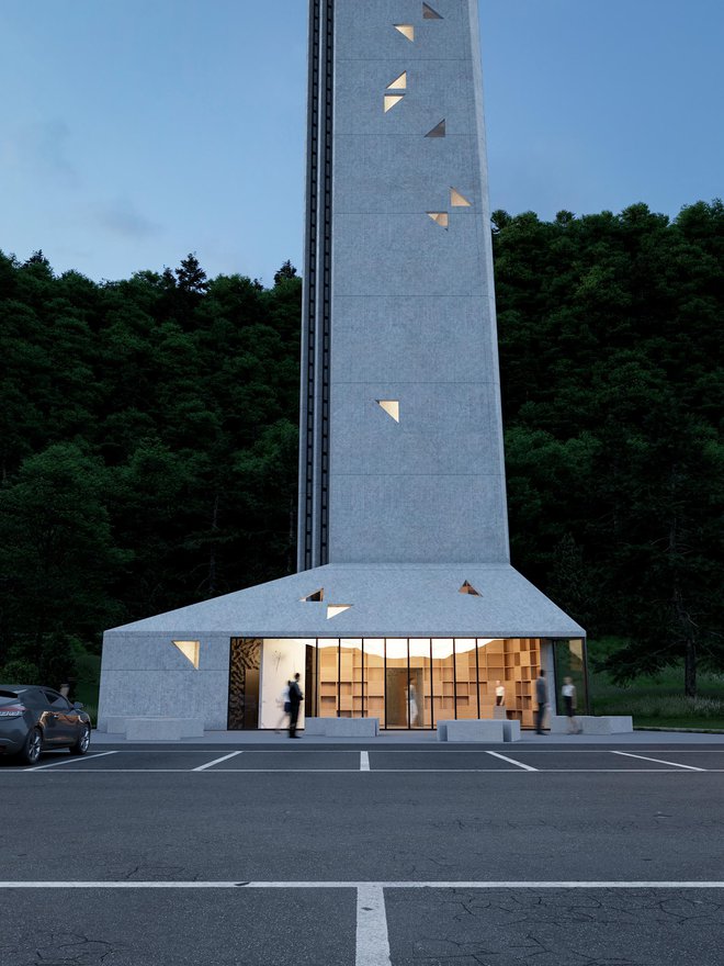 V spodnjih prostorih bo trgovina s spominki, tik pod vrhom stolpa kavarna, vrh pa bo rezerviran za najbolj pogumne. FOTO: Arhiv Občina Rogaška Slatina