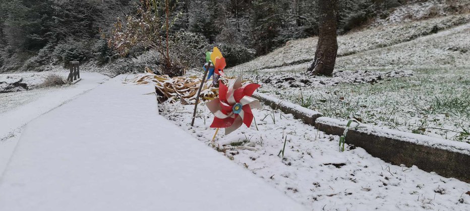 Fotografija: Prvi letošnji sneg. Fotografija iz Črne na Koroškem. FOTO: T. B.