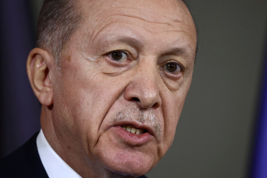 Fotografija: Turški predsednik je bil brez dlake na jeziku. FOTO: Liesa Johannssen Reuters