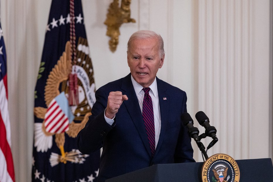 Fotografija: U.S. President Joe Biden hosts a meeting with mayors attending the U.S. Conference of Mayors' annual winter meeting, in the East Room at the White House in Washington, U.S., January 19, 2024. REUTERS/Anna Rose Layden FOTO: Anna Rose Layden Reuters