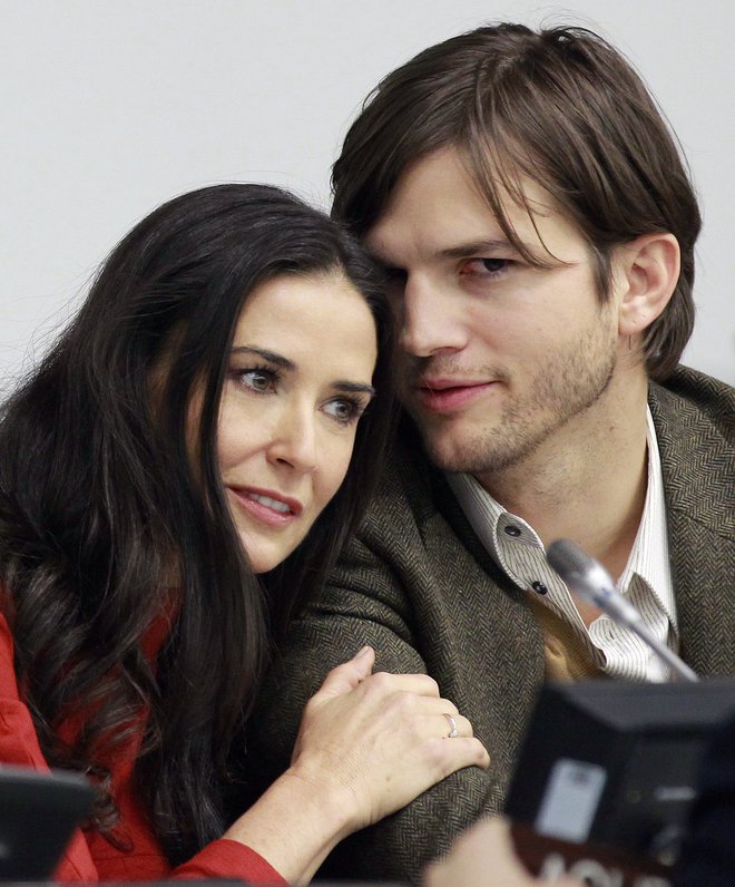 Demi Moore in Ashton Kutcher.  FOTO: Brendan Hoffman, Reuters Pictures