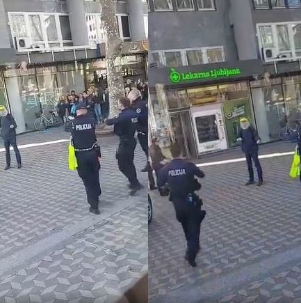 Drama v centru Ljubljane. FOTO: Zaslonski Posnetek Facebook