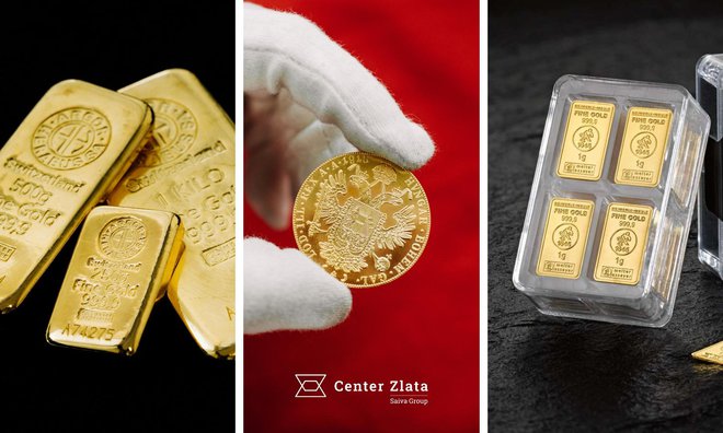 Naložbeno zlato je v obliki zlatih palic in zlatih kovancev. FOTO: Center zlata