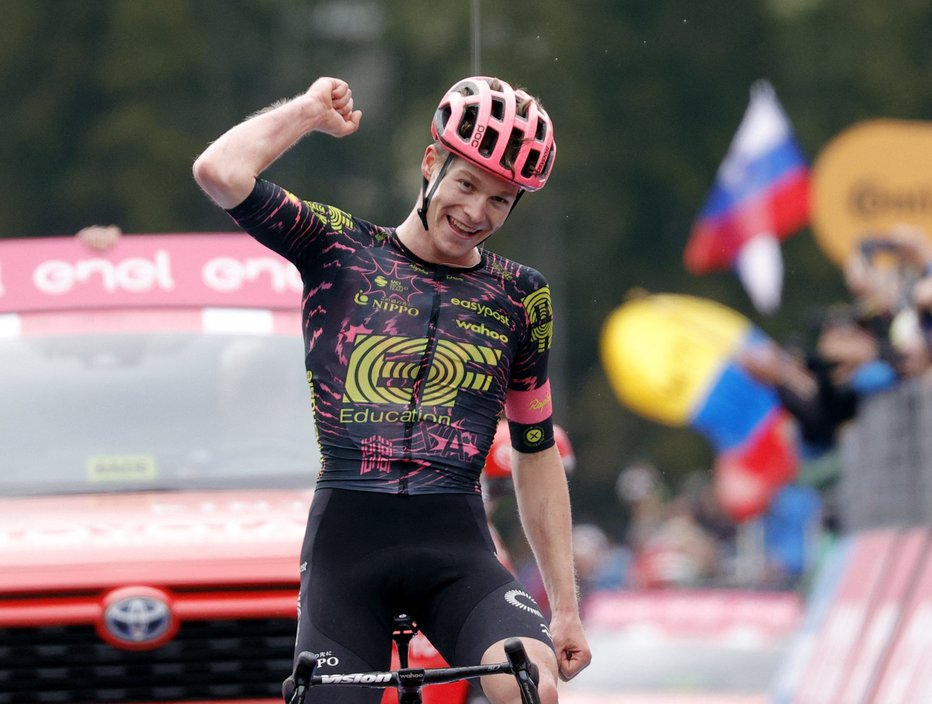 Fotografija: Georg Steinhauser upa, da se je z zmago v 17. etapi Gira začela velika kariera. FOTO: Ciro De Luca/Reuters