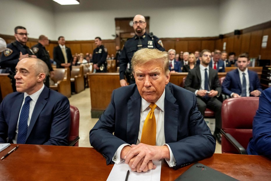 Fotografija: Donald Trump na sodišču. FOTO: Mark Peterson Via Reuters