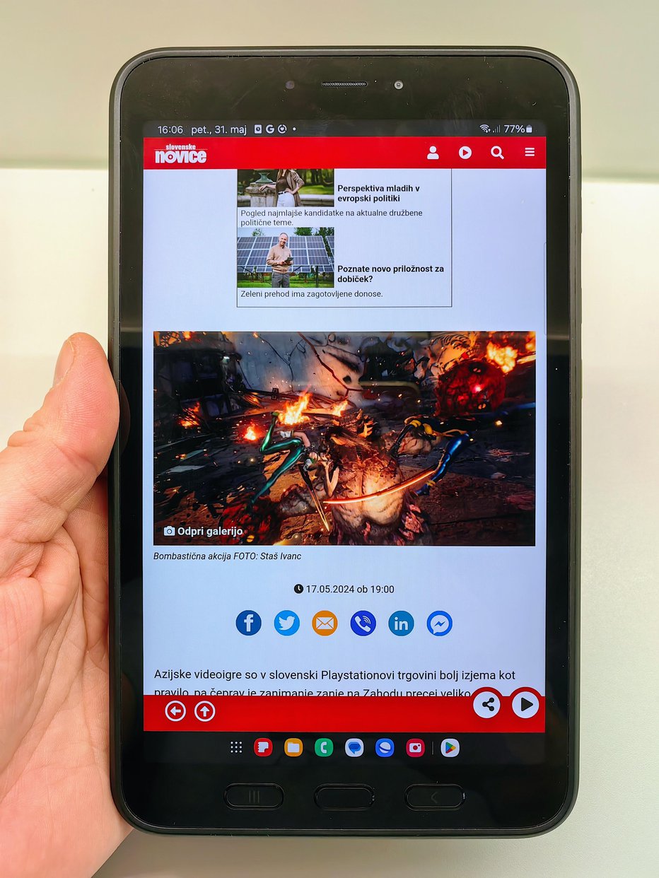 Fotografija: Samsung galaxy tab active 5 spada med kompaktne tablice. FOTOGRAFIJE: Staš Ivanc