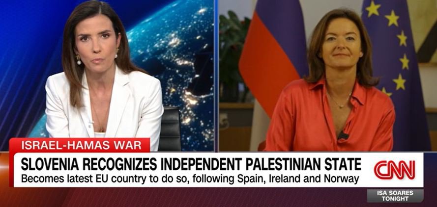 Fotografija: Slovenija s priznanjem Palestine pošilja sporočilo tako Izraelu kot Hamasu o potrebi po prekinitvi ognja, je Fajonova ocenila za CNN. FOTO: Zaslonska Slika