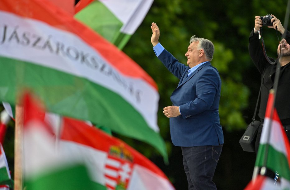 Fotografija: Viktor Orban ima trenutno večinsko podporo glede na ankete. FOTO: Gergely Besenyei Afp