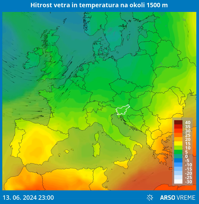 Včeraj čez dan in ponoči je največ dežja padlo v severozahodni Sloveniji. FOTO: Arso