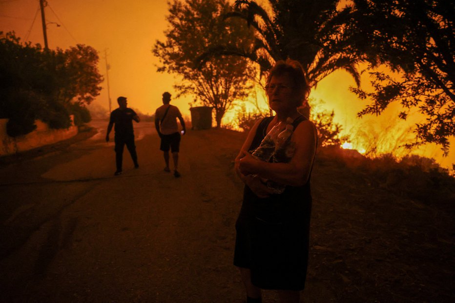 Fotografija: Požar v Grčiji. FOTO: Giorgos Moutafis Reuters