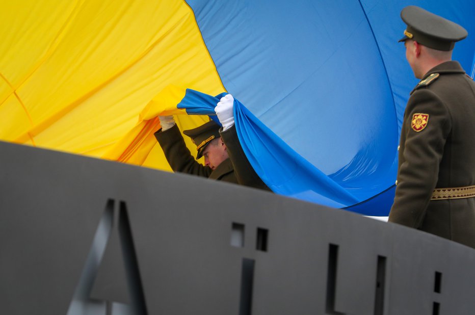 Fotografija: Slovesnost v spomin civilnim žrtvam vojne v Ukrajini, Buča 31. marec 2023 FOTO: Matej Družnik