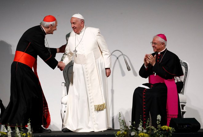 Papež Frančišek v Trstu.  FOTO: Alessandro Garofalo Reuters