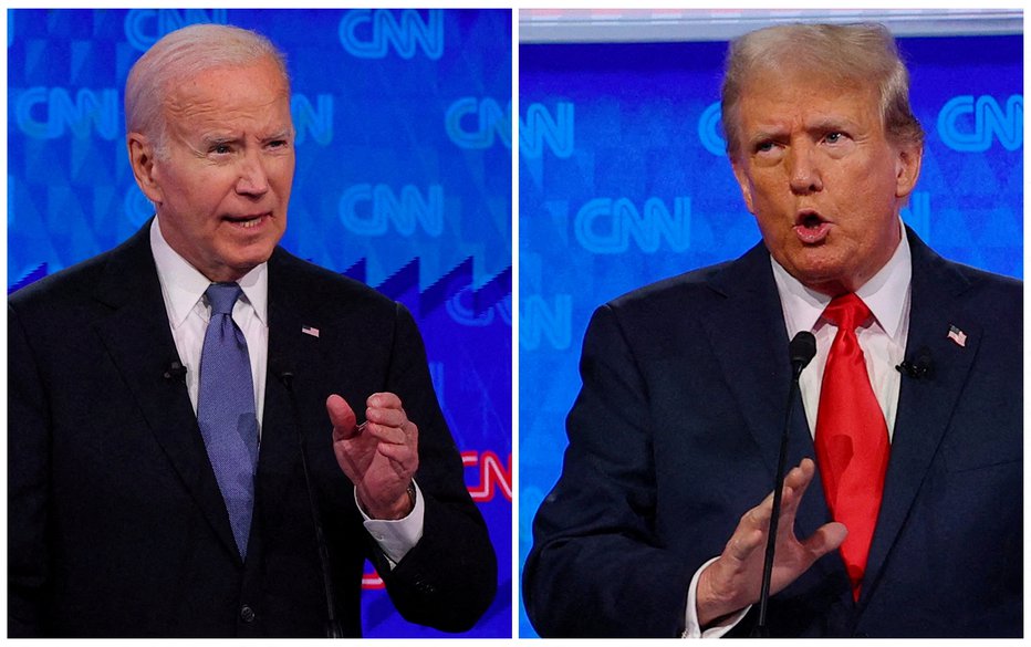 Fotografija: Joe Biden in Donald Trump. FOTO: Brian Snyder Reuters